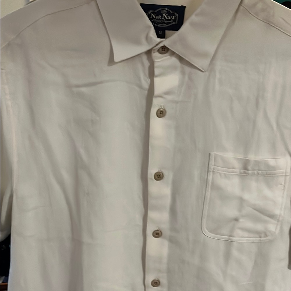 Nat Nast White Casual Button Down Shirt